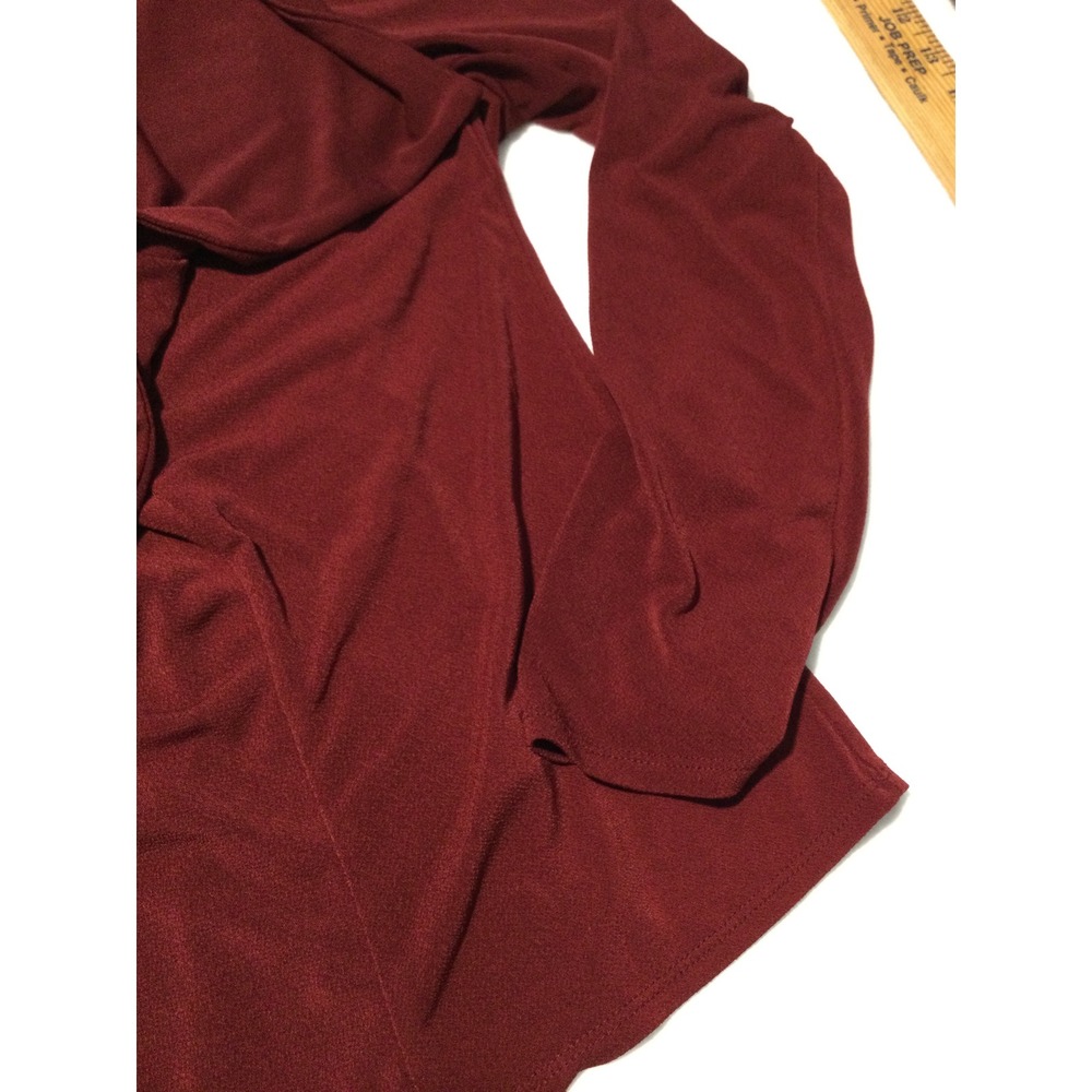 Simonton Says George Simonton Burgundy Waterfall Open Front Cardigan Medium - Picture 5 of 7